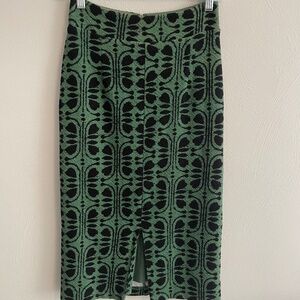 Anthropologie Pencil Skirt Black and Green Size XS
